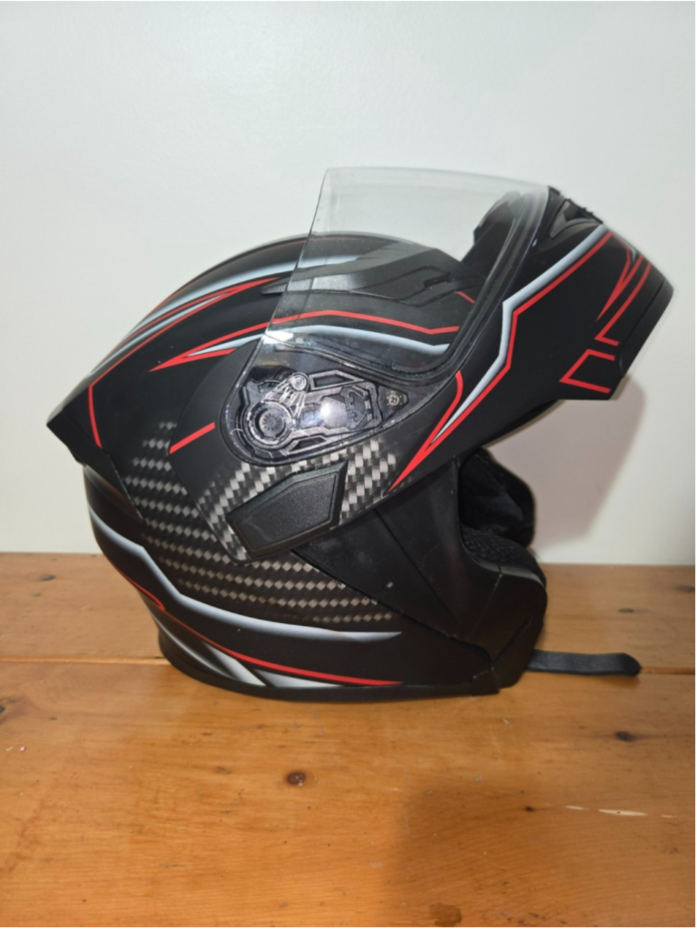 ILM Full Face Motorcycle Helmet DOT Certified Black Red Adult Size Large 59-60cm